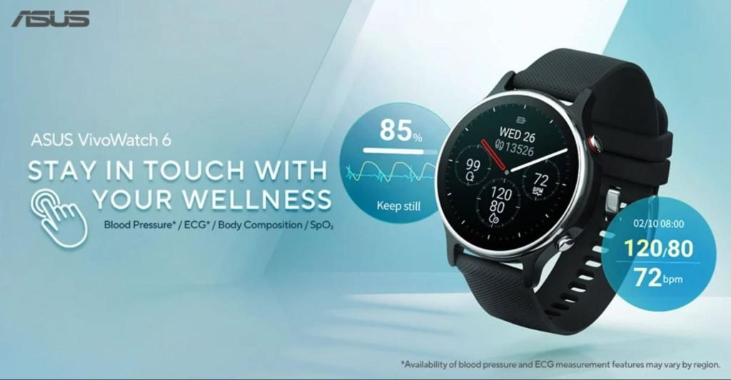 ASUS anunță un ceas cu tensiometru: VivoWatch 6 are autonomie de 14 zile