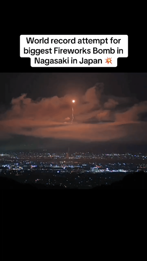 Biggest fire work recorded in Nagasaki Japan